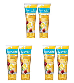 Everyuth Naturals Brightening Lemon&Cherry Face Wash 150 G (Pack Of 6) free shipping