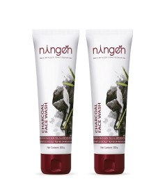 Ningen Charcoal Face Wash Brightening and Glowing Skin 100 gm x 2 pack - free shipping