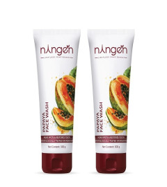 Ningen Papaya Face Wash Brightening and Glowing Skin 100gm (pack of 2) free ship