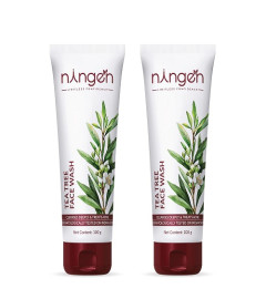 Ningen Tea Tree Face Wash Brightening and Glowing Skin 100 gm x 2 pack - free ship