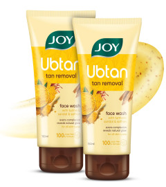 Joy Ubtan Tan Removal Face Wash 150ml x 2 - free shipping